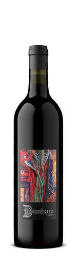 Lewis Vineyard Cabernet Sauvignon bottle with bright colors and lily artwork