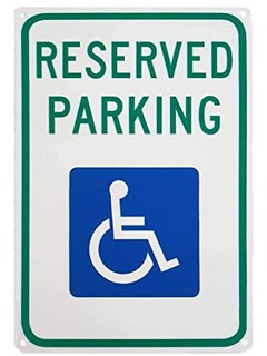 Reserved Parking sign with ADA wheelchair image
