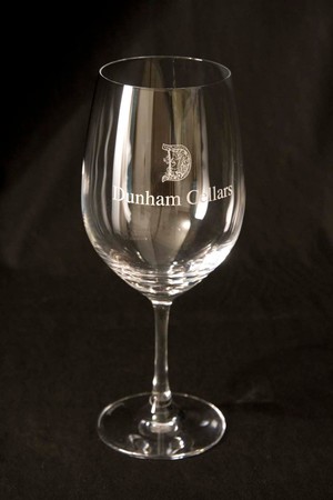 Dunham Logo Wine Glass